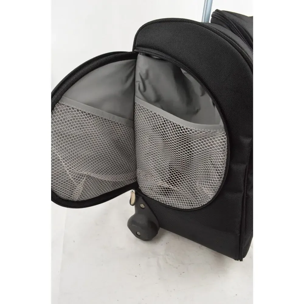 Travelon Wheeled Carry On Rolling Travel Bag Luggage Black Telescoping Handle